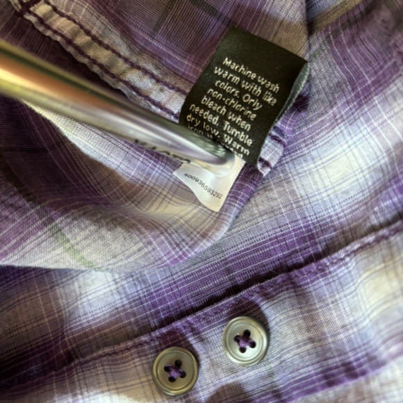 Apt 9 Men’s Short Sleeved Dark Purple Plaid Causal Button Down XXL Shirt - Picture 5 of 5
